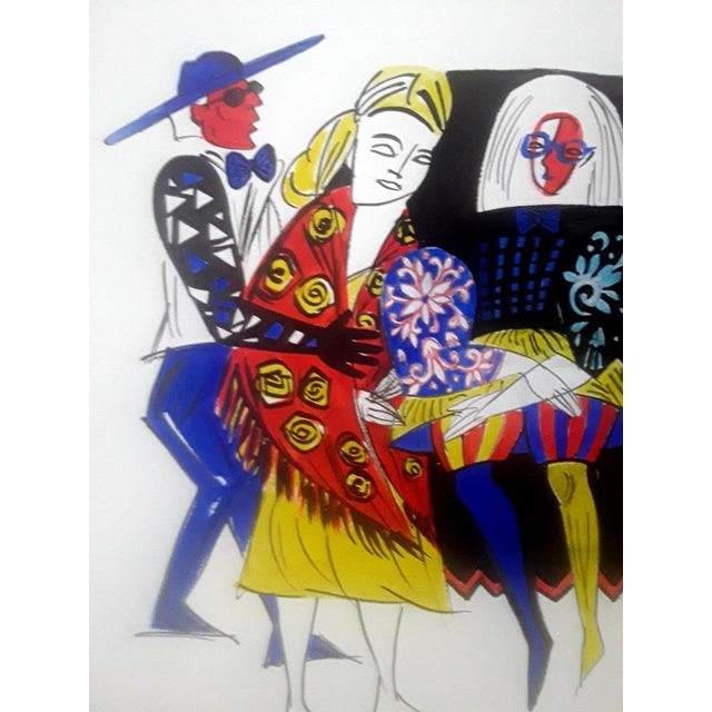 Contemporary Veronika Issaeva-Agenos, Figures, Print For Sale - Image 3 of 9