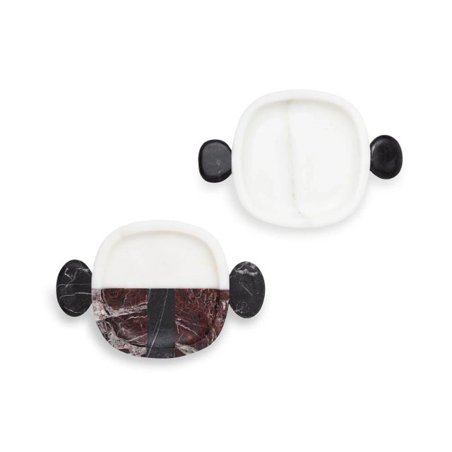 Set of 2 Carlo small plates by Matteo Cibic Dimensions: 22.5 x 15 x 2 cm Materials: Bianco Michelangelo, Nero Marquinia...