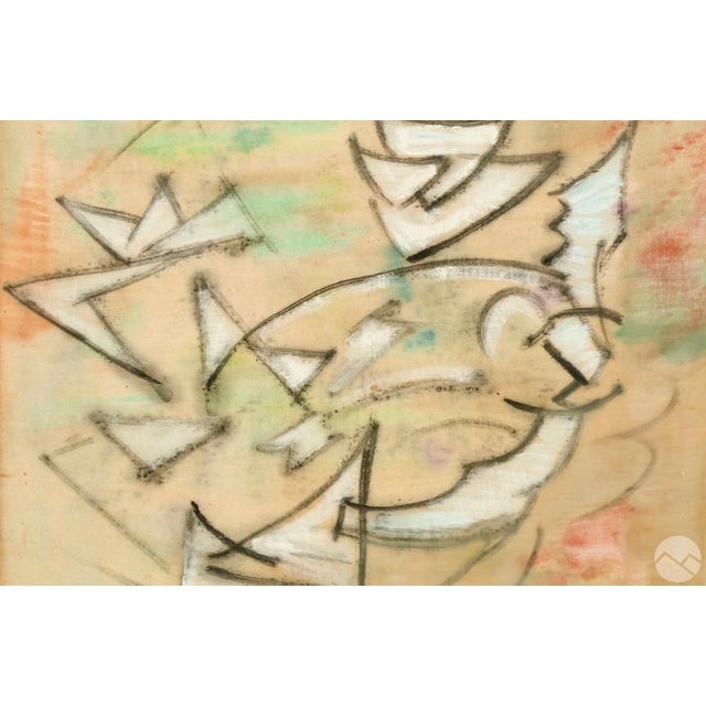 Textile Ivan Kurach, Ukrainian Expressionist Abstract Mixed Media Futurist Painting Ivan Kurach, c. 20th century For Sale - Image 7 of 7