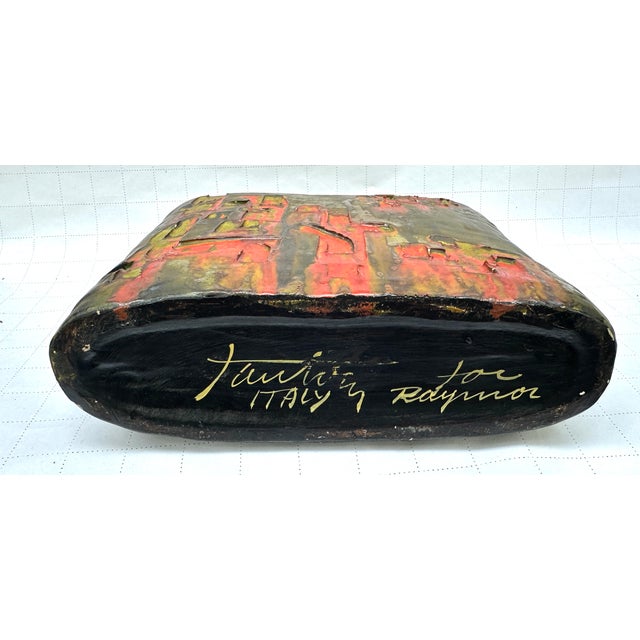 Ceramic Mid Century Modern Italian Fantoni Raymor Cityscape Vase For Sale - Image 7 of 7