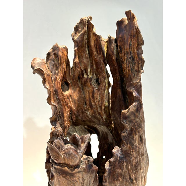 Late 20th Century Vintage Carved Japanese Vessel For Sale - Image 5 of 15