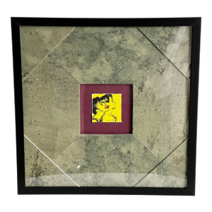 Framed Miniature Andy Warhol Print "Querelle" Yellow & Black Pop Art
