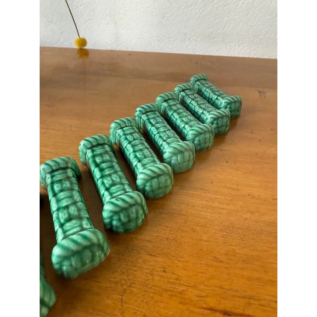 Vallauris Green Ceramic Knife Holders, 1960s, Set of 12 For Sale - Image 12 of 13