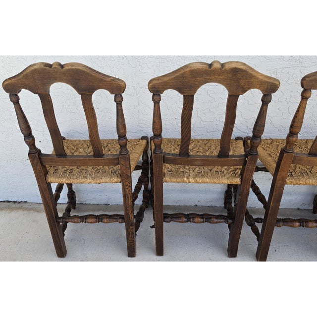 Antique 1800s Provençal Dining Chairs With Rope Seats Set of 4 For Sale - Image 15 of 18