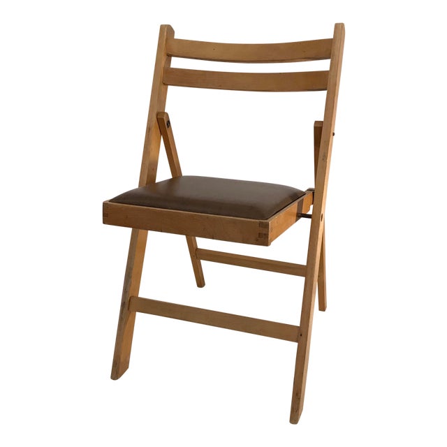 Vintage Wooden Folding Chair, Made in Romania | Chairish