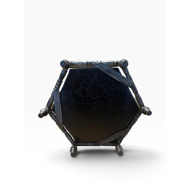 Mid 20th Century Vintage Metal Chinoiserie Wastebasket For Sale - Image 5 of 10