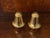 Pair salt and pepper Antque porcelain, in gold.