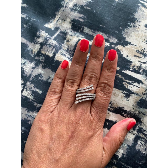 2020s 1.01 Carat Diamond Cocktail 14 Karat White Gold Ring, Size 7 For Sale - Image 5 of 6