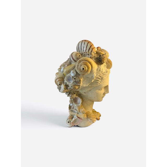 Rustic European 1970s Shell Encrusted Bust For Sale - Image 3 of 5
