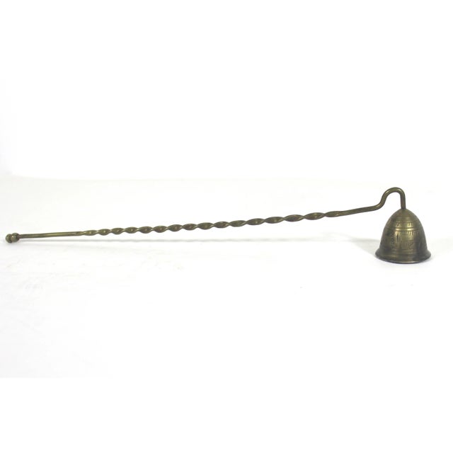 Vintage Etched Brass Candle Snuffer, Twisted Handle For Sale - Image 6 of 8