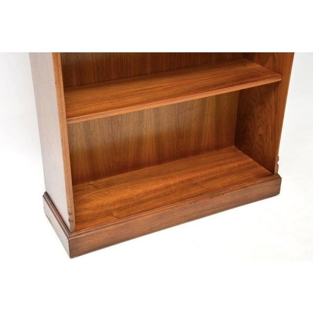 Vintage Georgian Style Walnut Open Bookcase, 1950 For Sale - Image 12 of 13