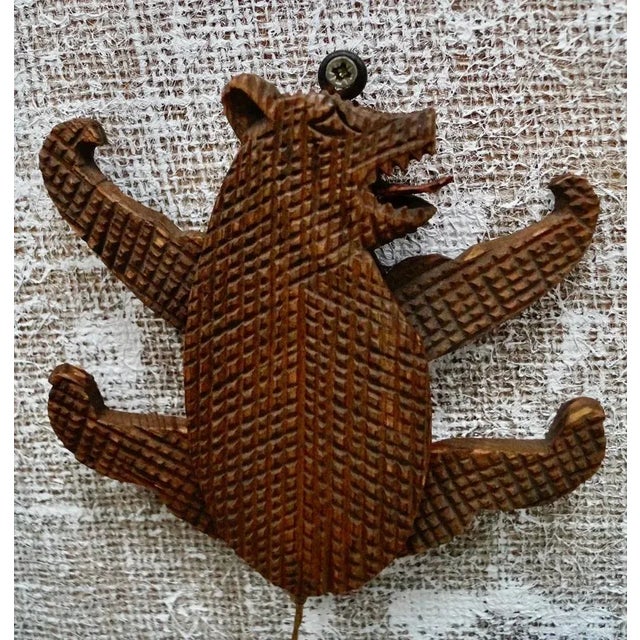 Antique Black Forest hand carved dancing bear. Made from Linden Wood, hand carved with mechanical arms and legs, when the...