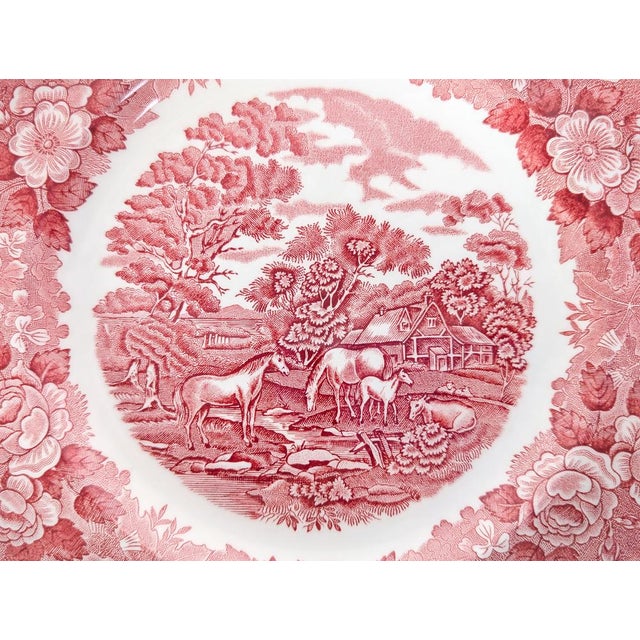 Red English Plate from Wedgwood, Set of 6 For Sale - Image 8 of 12