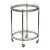 French Round Rolling Drinks Cart of Nickel Chrome With Tray Top For Sale