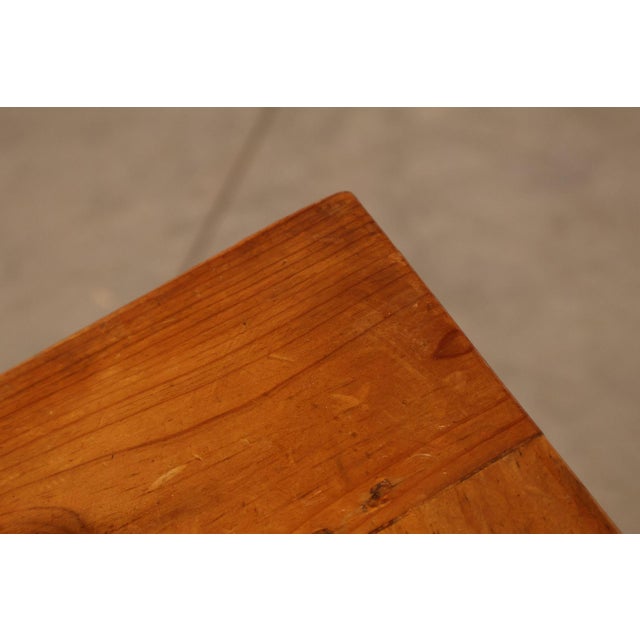 Mexican Pine Vintage Rustic One Drawer Writing or Dining Table For Sale - Image 9 of 18