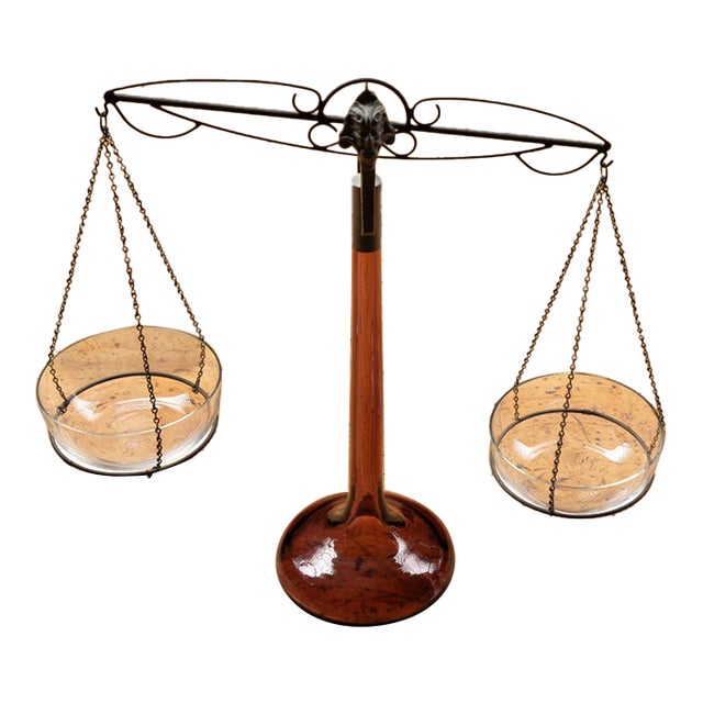 Early 20th Century Glass Apothecary Balance Scale For Sale
