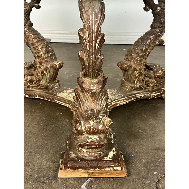 19th C. Italian Giltwood Tripod Table W/ Glass Top For Sale - Image 17 of 18