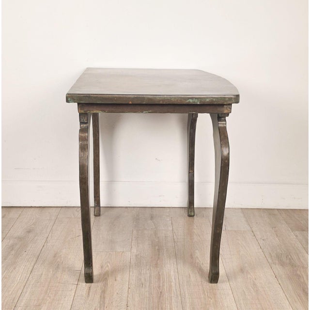 John Wheatman Custom Copper Top Table With Antique Legs For Sale - Image 10 of 12