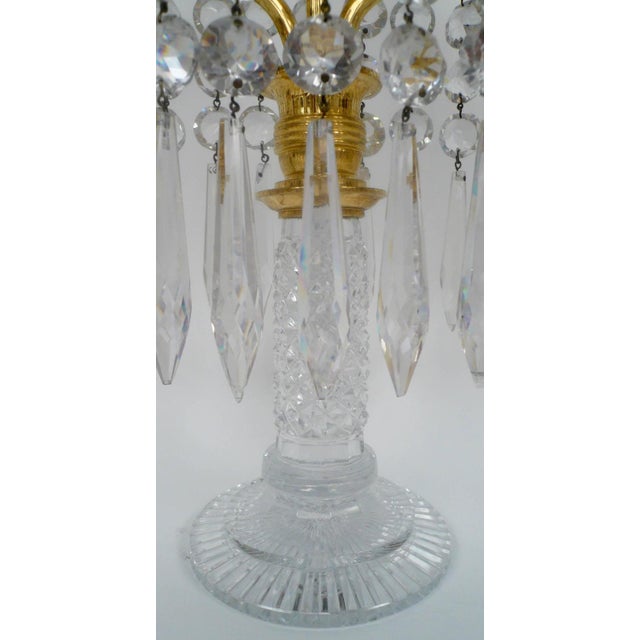 Early 19th Century Pair of English Regency Cut Glass Candelabra, Attributed to John Blades For Sale - Image 5 of 8
