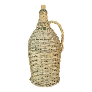 Late 19th Century French Wicker Covered Bottle For Sale