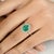 Green Art Deco Halo Diamond and Emerald Engagement Ring 14k Gold Size 5 For Sale - Image 8 of 12
