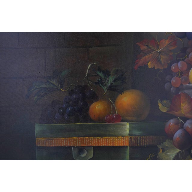 w.jenkins Artist Signed Large Floral Still Life Painting on Canvas For Sale - Image 10 of 12