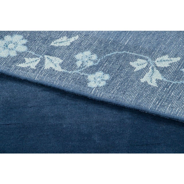 Contemporary Chinese Art Deco Style Floral Square Wool Rug by Rug & Kilim, India For Sale In New York - Image 6 of 6