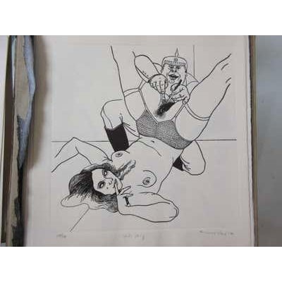 Black Mid 20th Century Nicolas Mordvinoff Images of Love Relief Etchings 100/100 - Set of 30 For Sale - Image 8 of 10