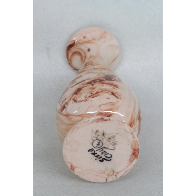 Mid-Century Modern Sitka Clay Brown Marbled Small Bud Vase For Sale - Image 3 of 12