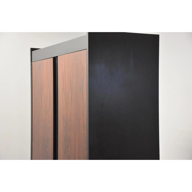 1970s Rosewood and Chrome Armoire Dresser For Sale In Boston - Image 6 of 13