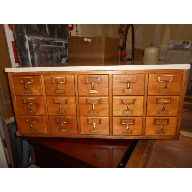 Old Library Card Catalog Cabinet | Chairish