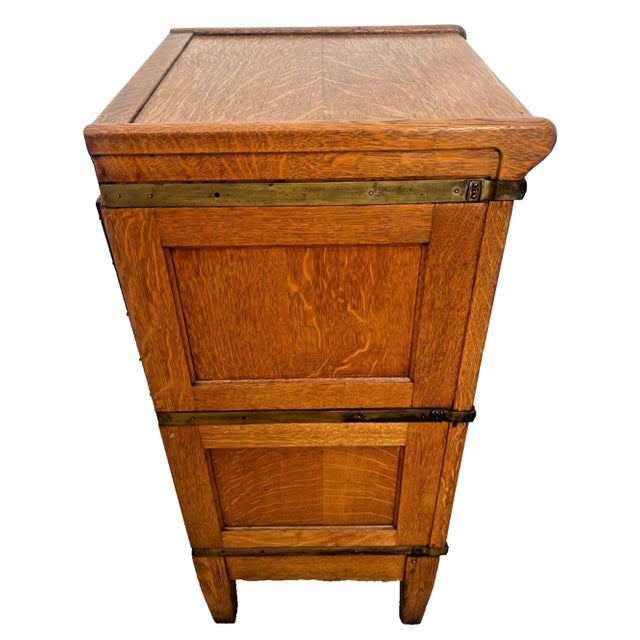Antique Sectional Multi-Drawer Filing Cabinet Vollmer Bros. Quarter Sawn Oak For Sale - Image 9 of 18