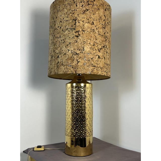 Vintage Golden Table Lamp by Aldo Londi for Bitossi, 1970s For Sale - Image 10 of 10