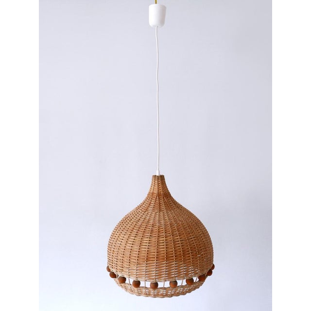 Mid-Century Modern Rattan Tulip Pendant Lamp, Germany, 1960s For Sale - Image 13 of 18