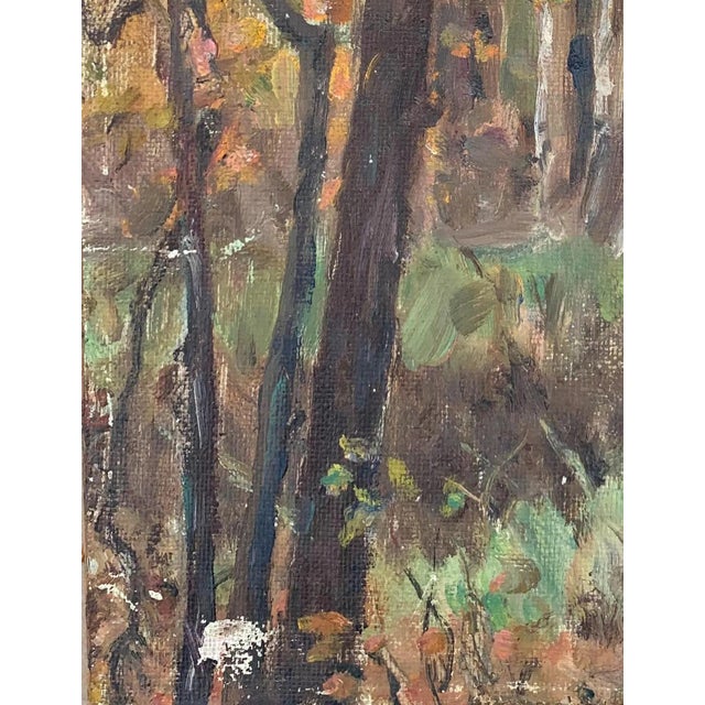 1970s Antique Impressionist Forest Oil Painting, Ukrainian Art, 1970s 36-27 For Sale - Image 5 of 6