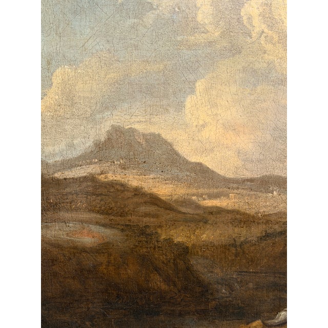 Landscape with Figures, 18th Century, Oil on Canvas For Sale - Image 4 of 7