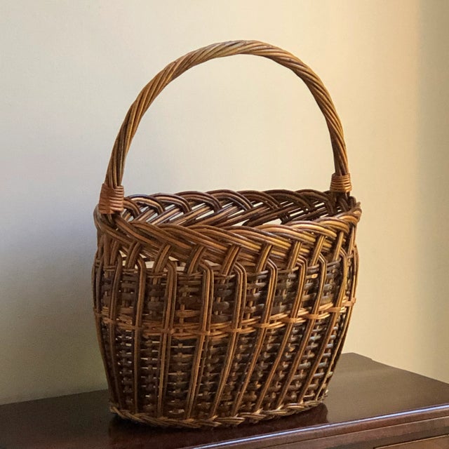 Farmhouse Vintage European-Style Harvest Basket For Sale - Image 3 of 12