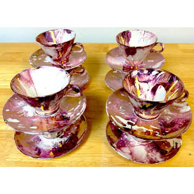 Sascha Brastoff 'Surf Ballet -Pink' for Jill Stevens Miami Beach, Service For 8 For Sale - Image 12 of 12