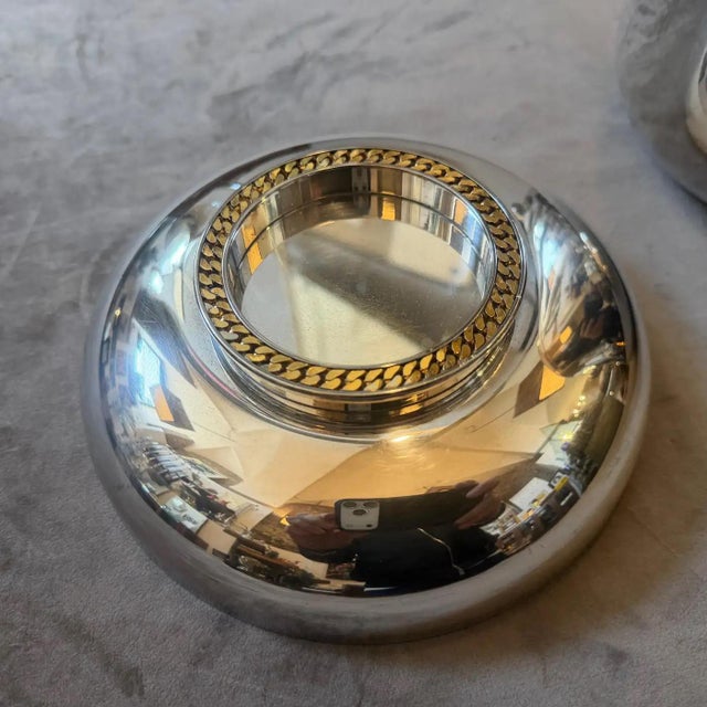 Mid-Century Modern 1970s Mid-Century Modern Silver Plate and Brass Luxury Wine Cooler by Cesa 1882 For Sale - Image 3 of 14