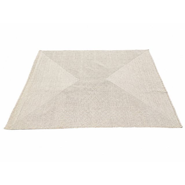 Rh Ellipse Wool Rug – 10' × 14' Cream | Hand-Knotted | Sculptural High-Low Texture For Sale - Image 9 of 18