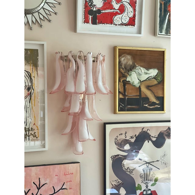 Pink Murano Glass Wall Lamps, Set of 2 For Sale - Image 6 of 8