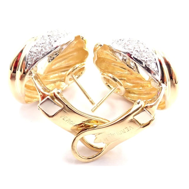 Gold Late 20th Century Verdura Yellow Gold Diamond Swirl Earrings, Pair For Sale - Image 8 of 15