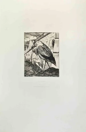 Félix Bracquemond, Les Cigognes, Etching, 1870s