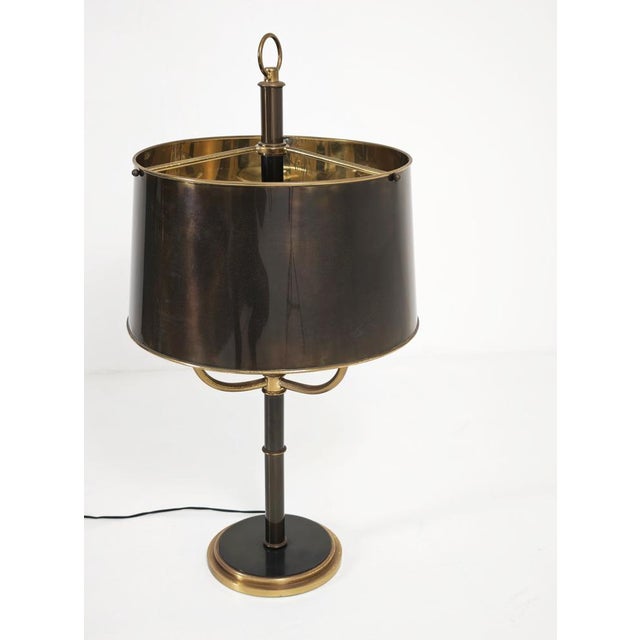Black Mid-Century Modern Brass Table Lamp with Burnished Shade, 1960s For Sale - Image 8 of 18