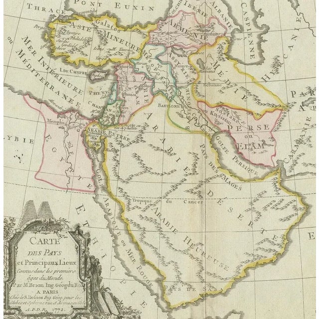 Antique Map of the Middle East by Brion De La Tour, 1772 For Sale - Image 3 of 5