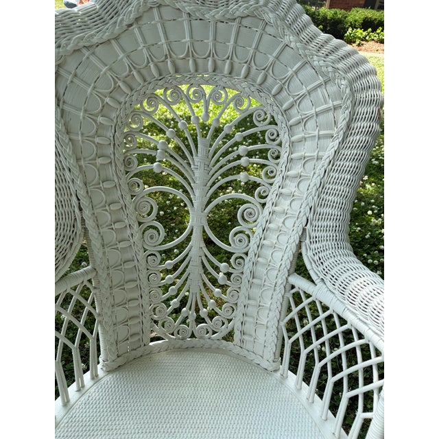 Early 20th Century Vintage Heywood-Wakefield Wicker Rocker For Sale - Image 5 of 9