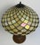 Antique American Tiffany Style Leaded Stained Glass Table Lamp With Amber Jewels For Sale In Miami - Image 6 of 11