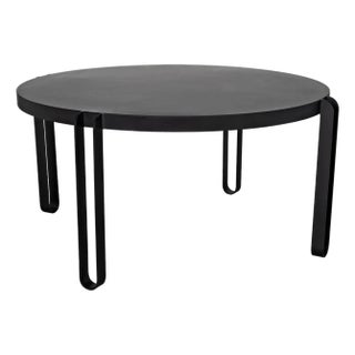 Marcellus Dining Table, 63", Black Metal For Sale