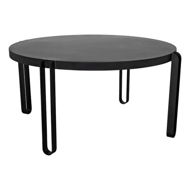 NOIR Marcellus Dining Table, 63", Black Metal For Sale
