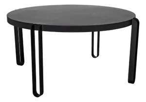 NOIR Marcellus Dining Table, 63", Black Metal